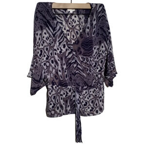 Parker Silk Sheer V-Neck Flutter Sleeve Top Blouse Size XS